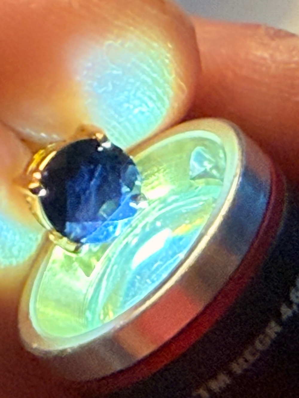 AA Black Sapphire Stud Earrings 18K Gold Over 925 Sterling Silver 0.25 CTW - Picture 10 of 10
